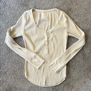 Aerie Long sleeve Ribbed Henley